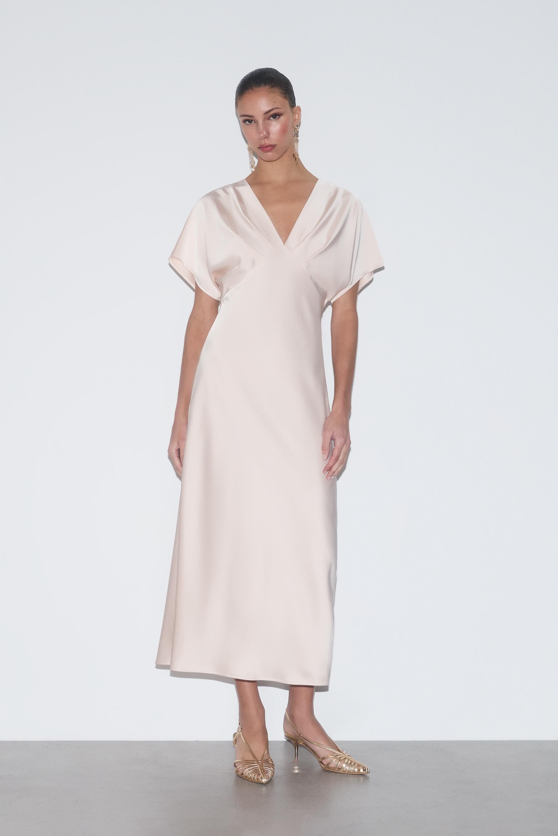 Vestido midi satinado