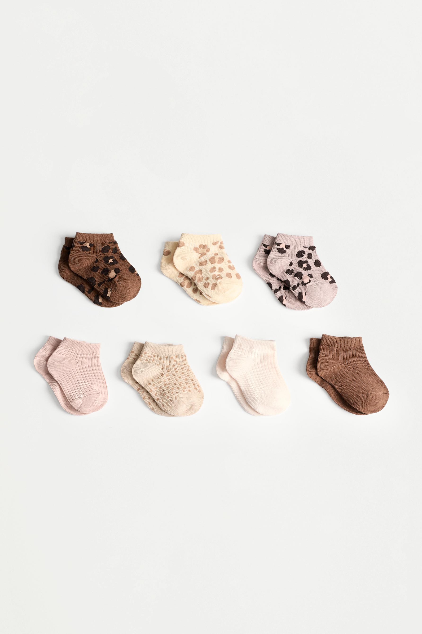 7-pack of animal print short socks — LEOPARD PRINT