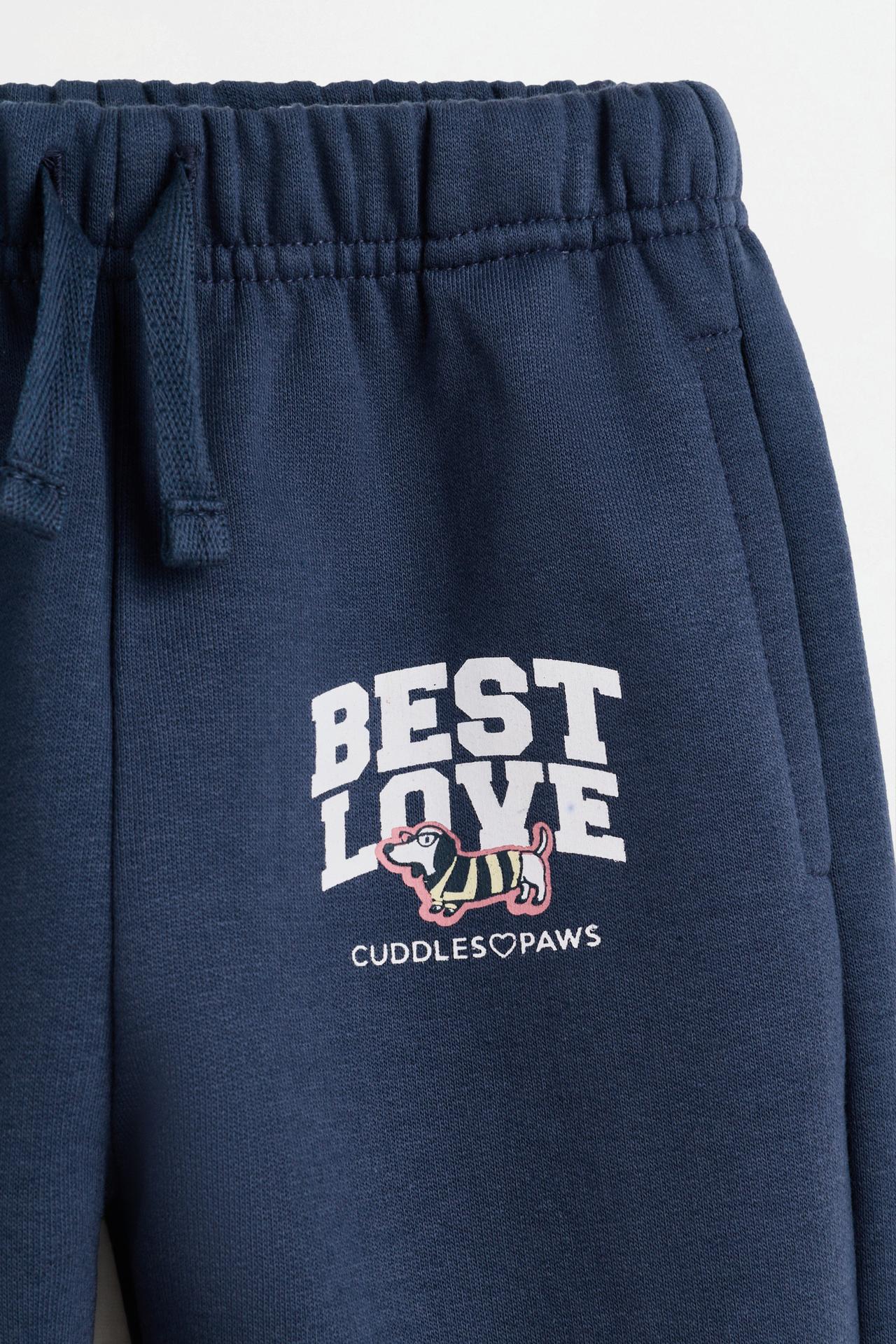Pack of 2 contrast plush trousers — DARK NAVY