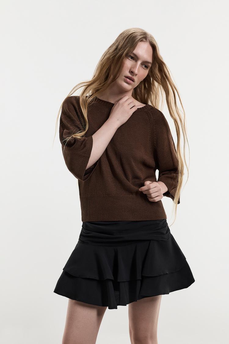 Raglan sleeve sweater — CHOCOLATE