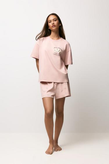 Printed short pyjamas — PASTEL PINK 4