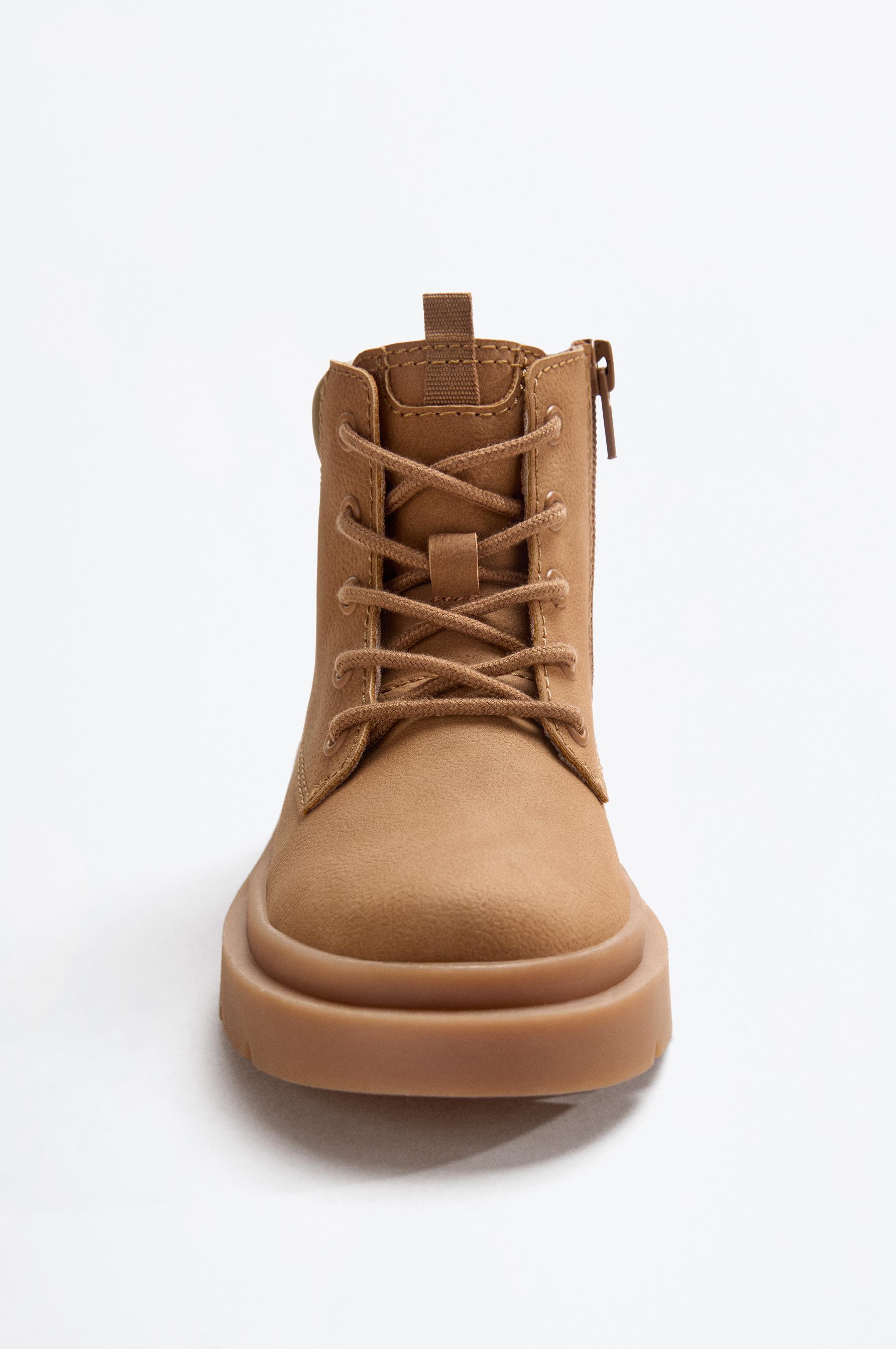 Contrast collar ankle boot — ORANGE