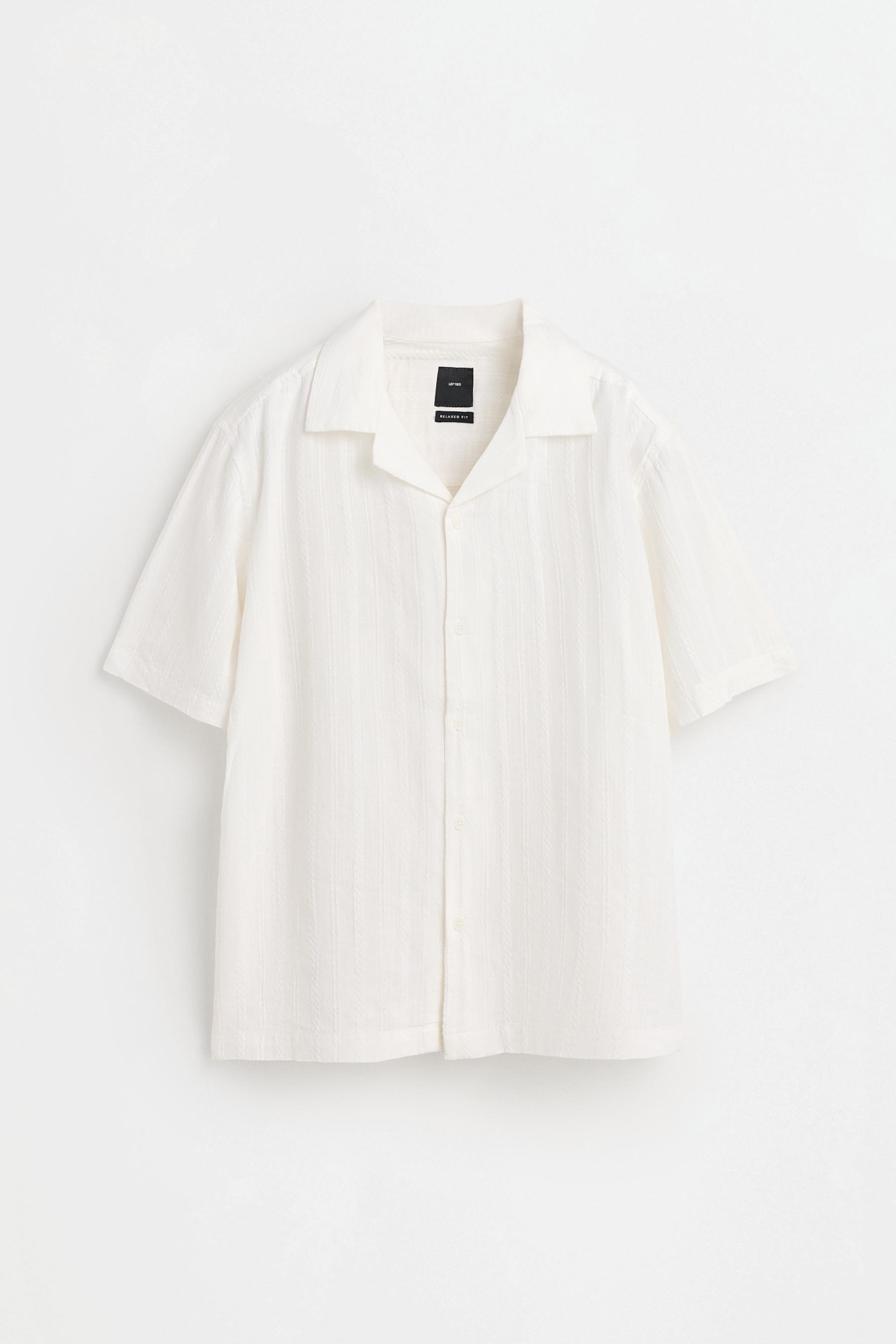 Embroidered short sleeve shirt — WHITE