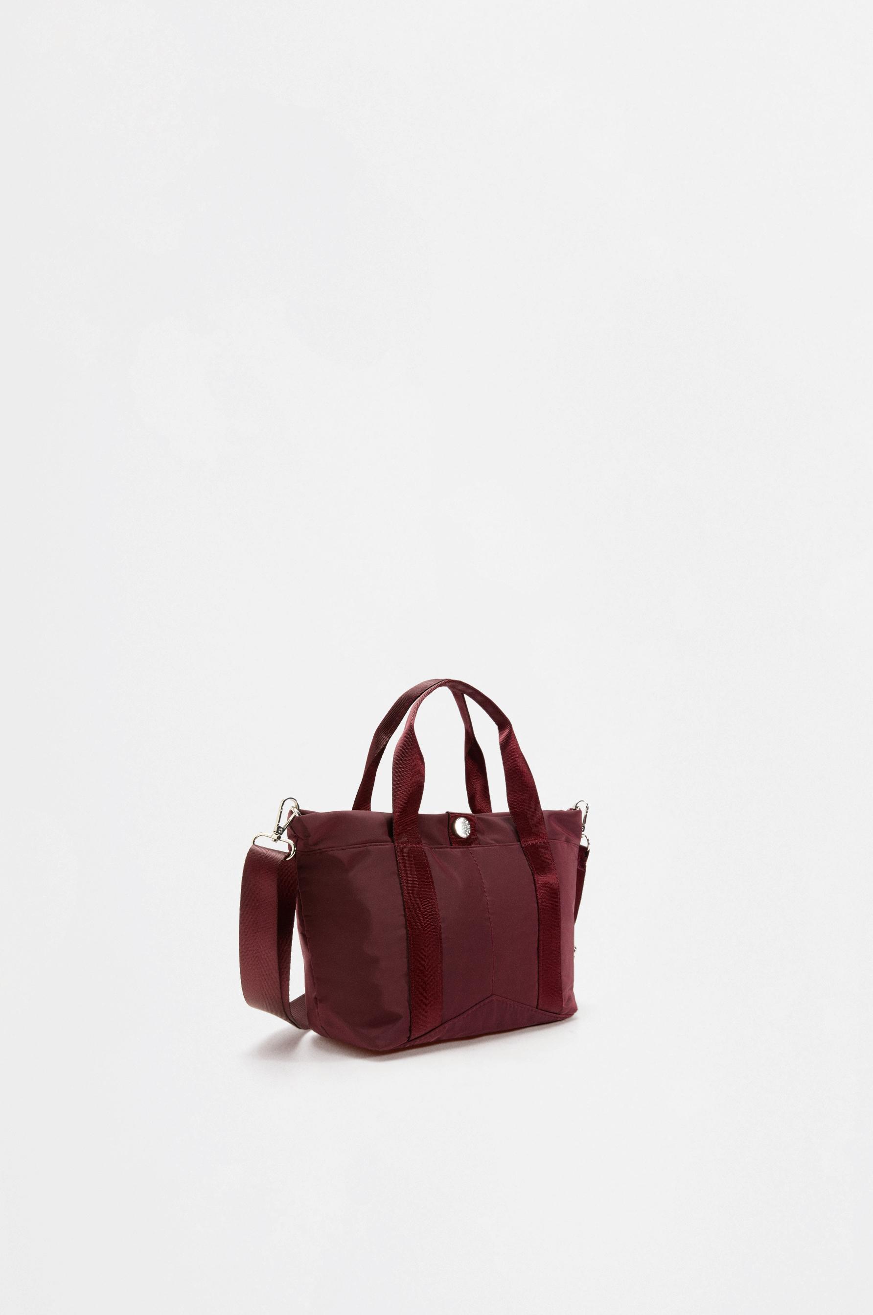 Mini nylon crossbody bag — BURGUNDY