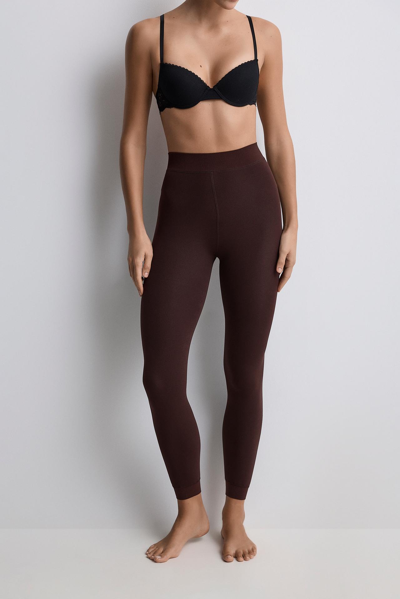 200 denier thermal leggings — CHOCOLATE