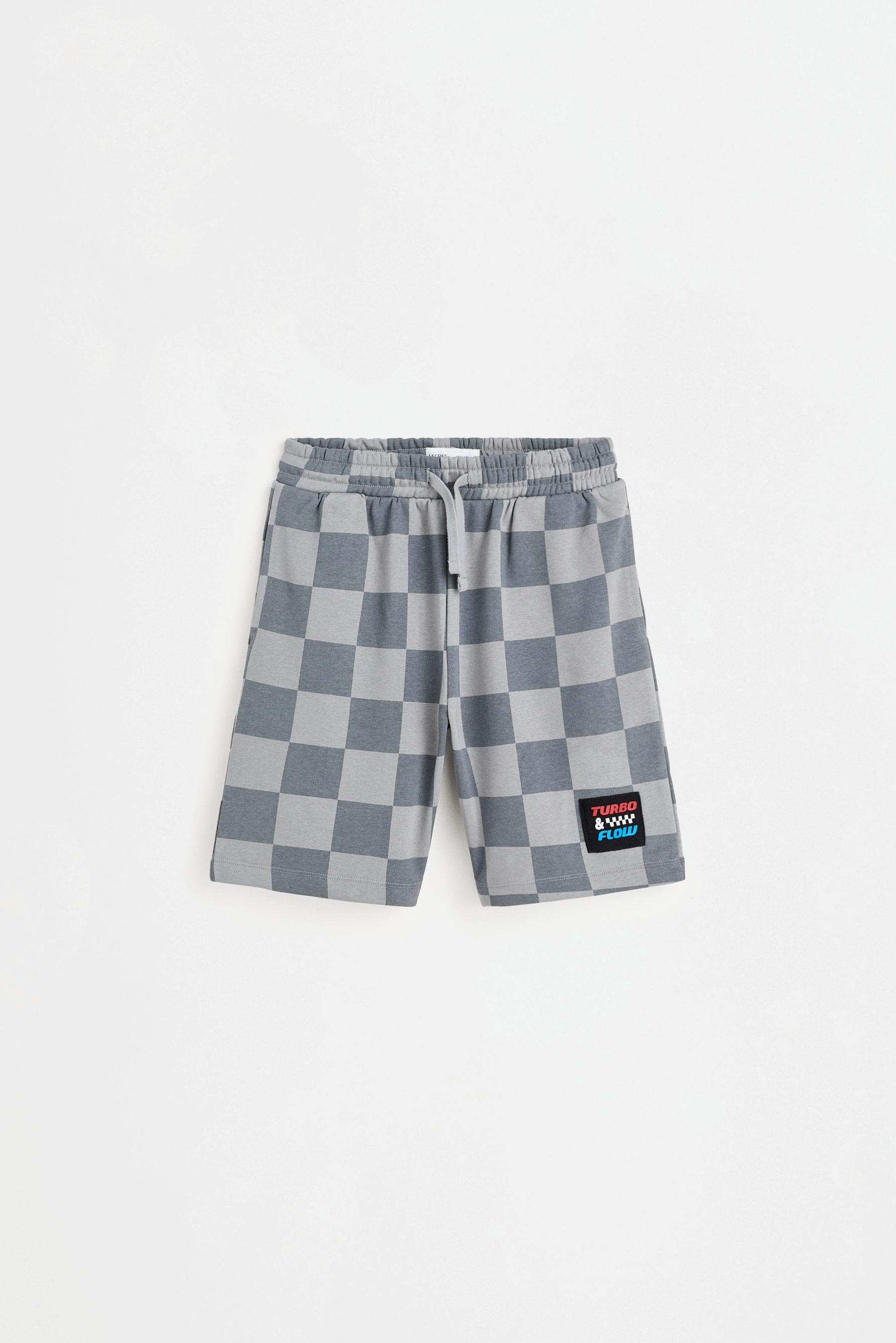 Checked jogger Bermuda shorts — CHARCOAL GREY