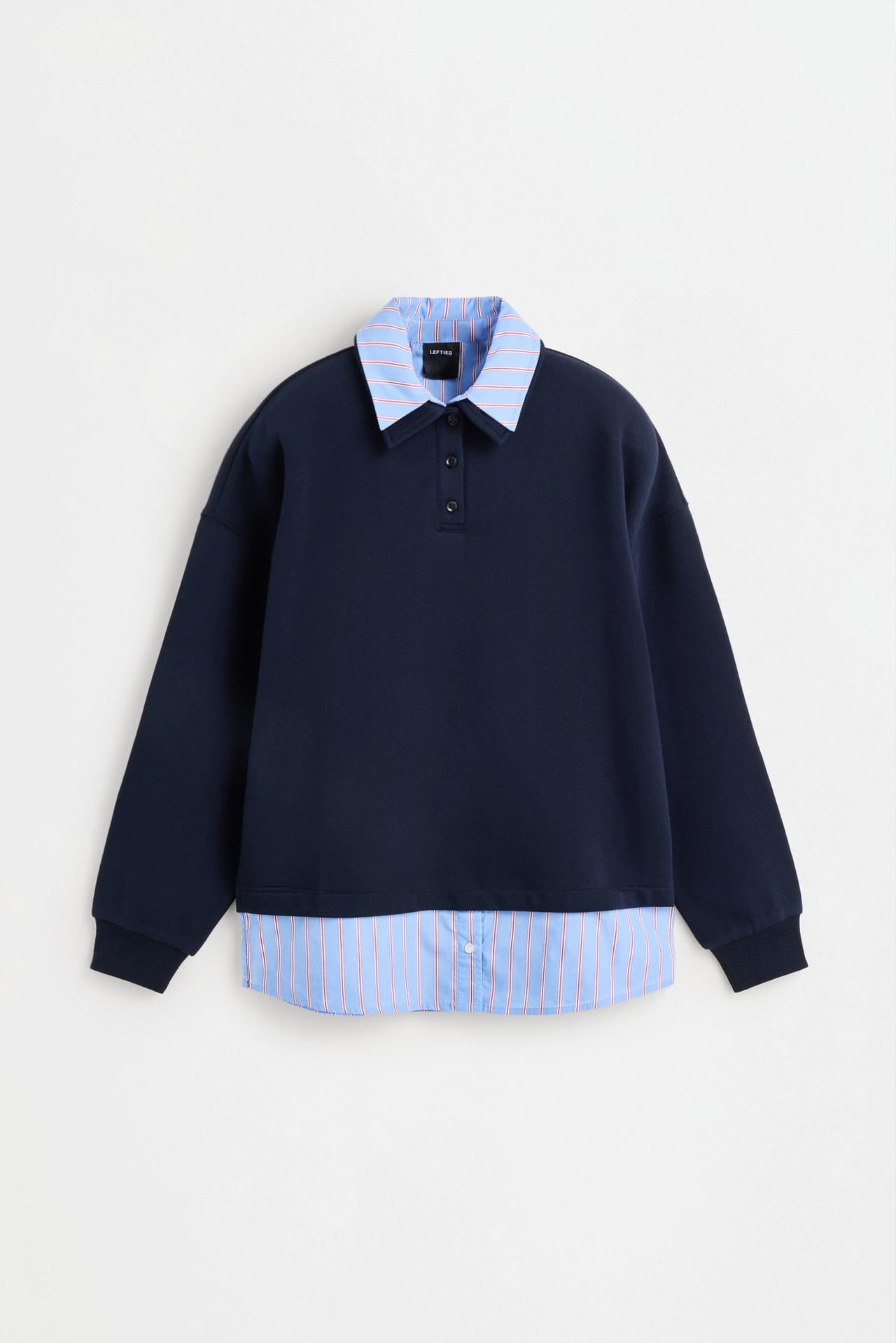 Double-effect sweatshirt — DARK NAVY