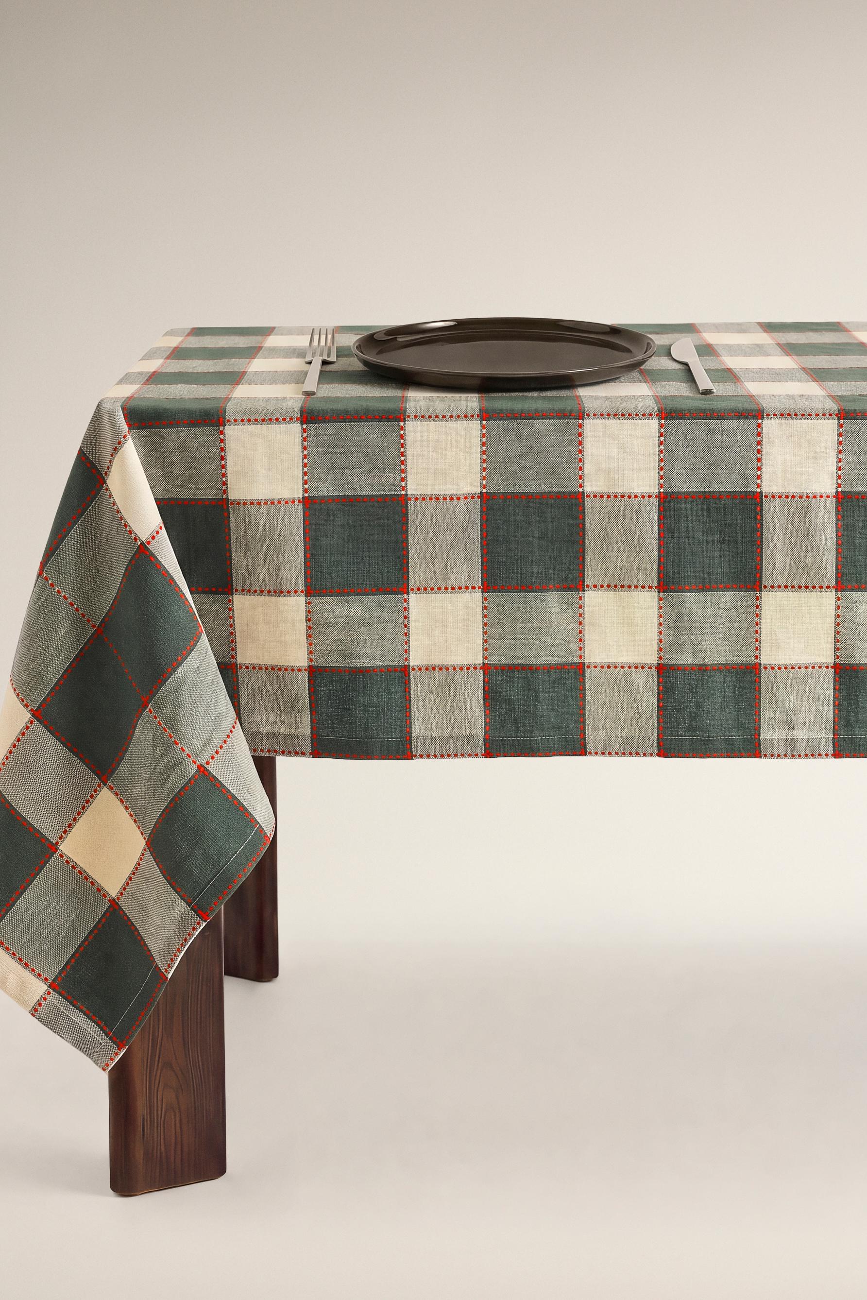 Mantel cuadros 140 x 240 cm