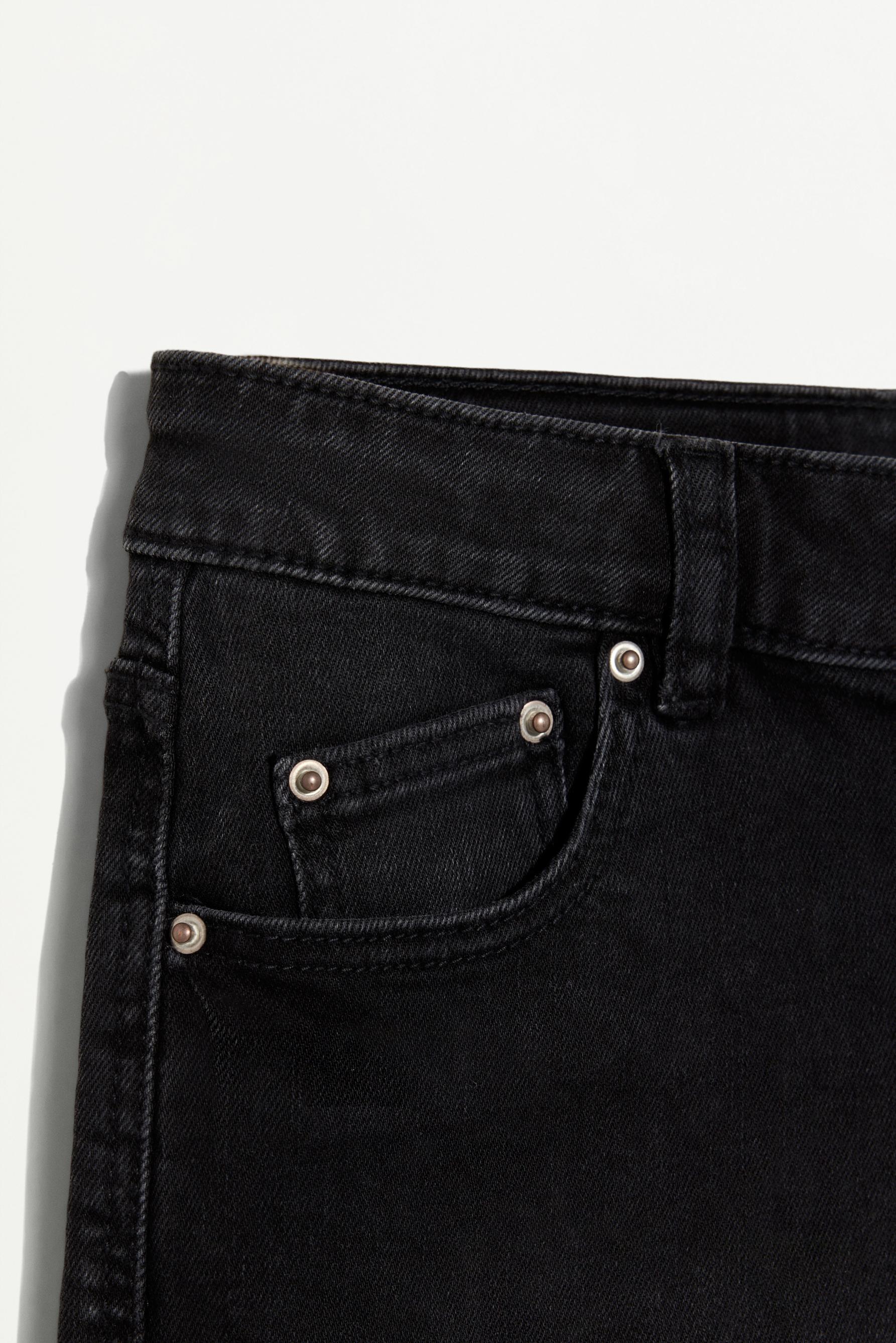 Stretch denim shorts — BLACK