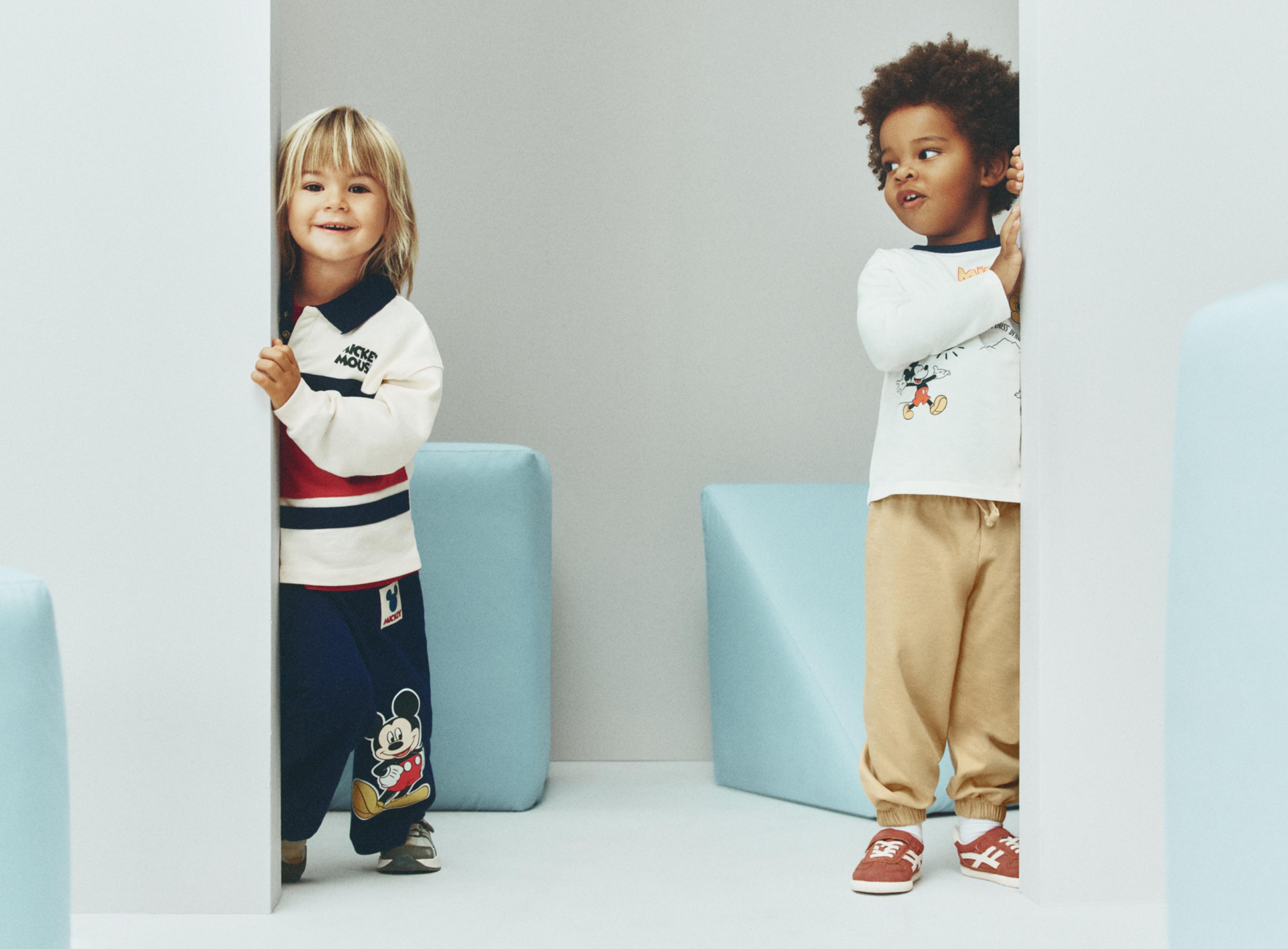 Mickey Mouse ©Disney polo and plush joggers co-ord — ECRU