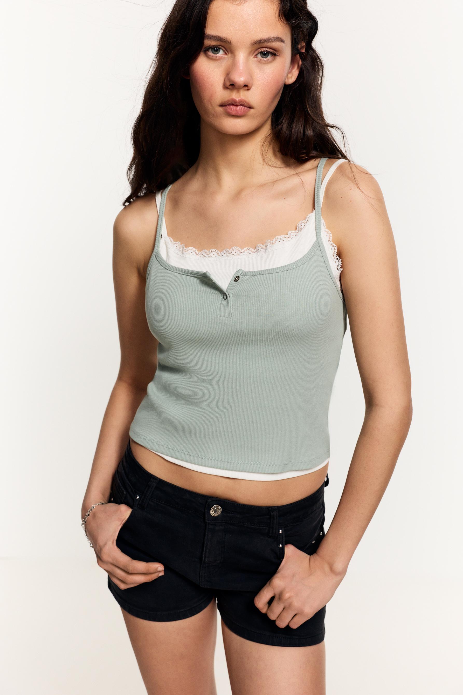 Camiseta doble tirante rib