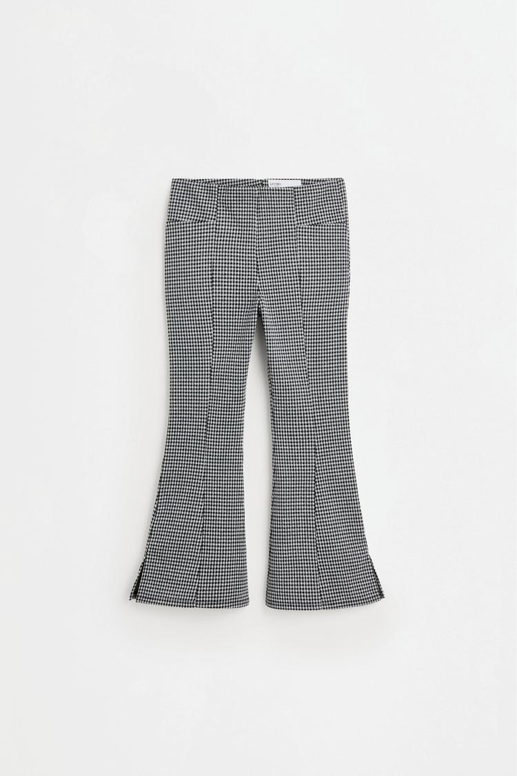 Ponte di Roma knit bell bottom leggings — ECRU/BLACK