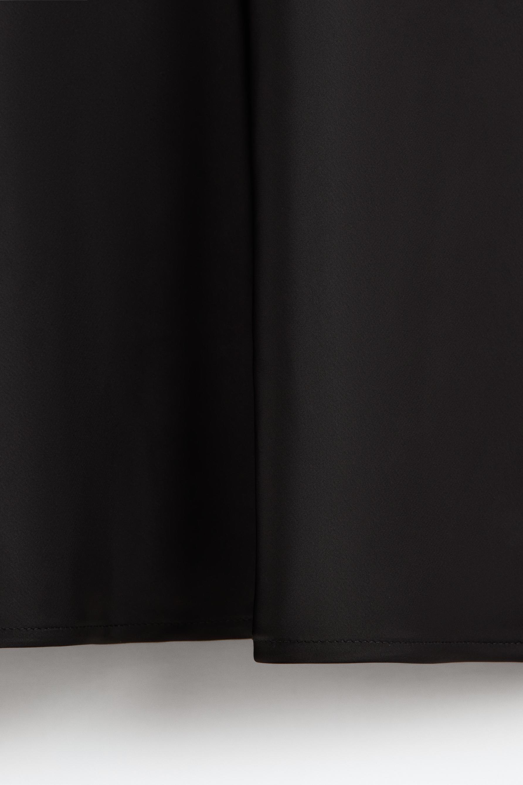 Satin midi skirt — BLACK