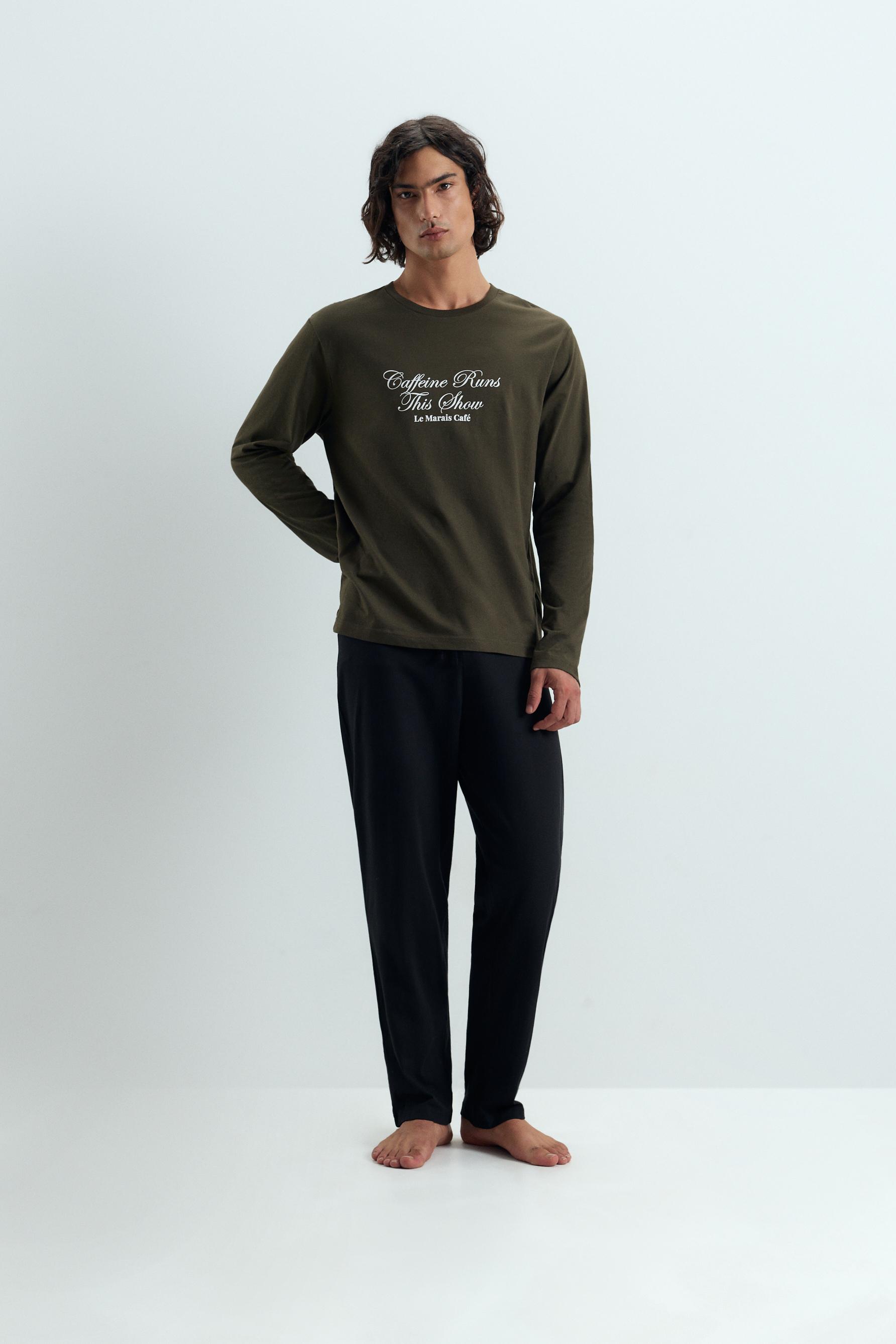 Pijama largo estampado