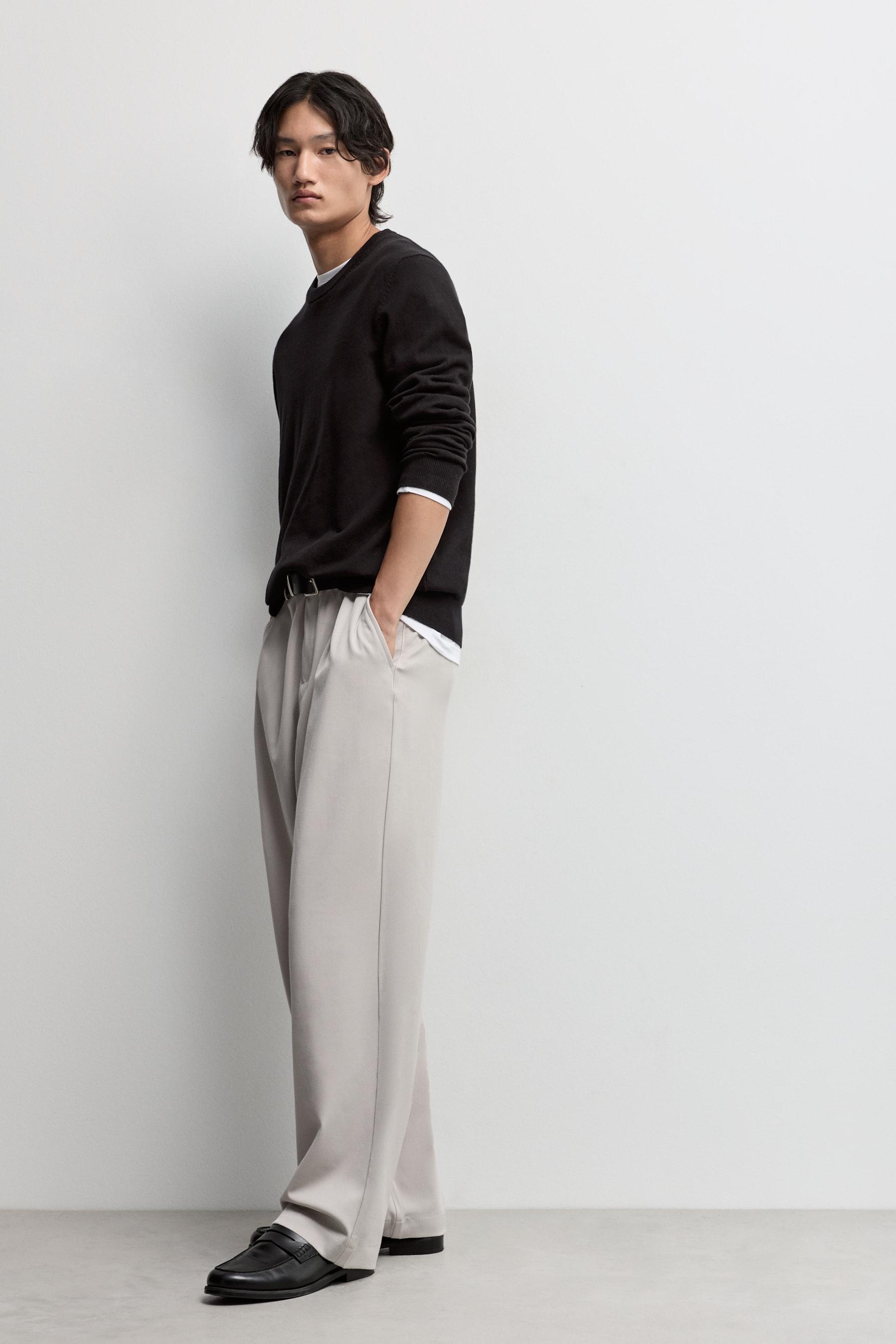 Wide-leg tailored trousers — GREY