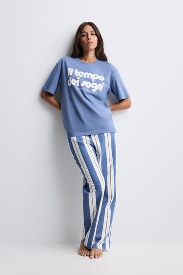 Printed pyjamas — ECRU/BLUE 1