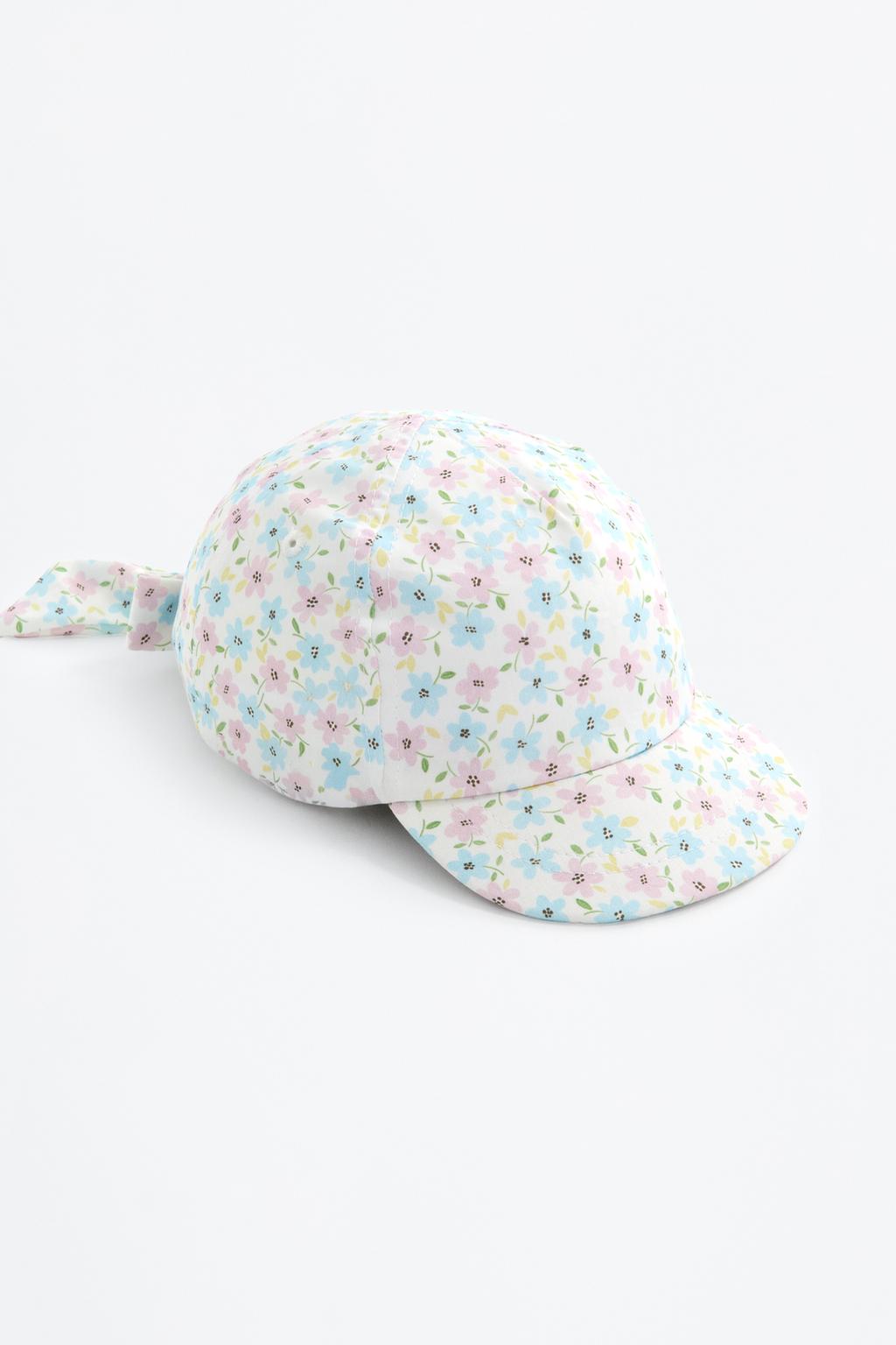 Floral cap with bow