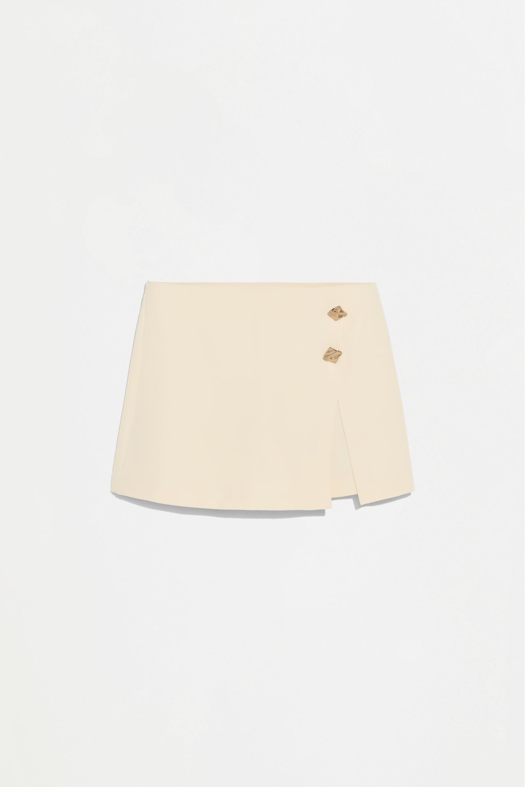 Skort with gold buttons — VANILLA