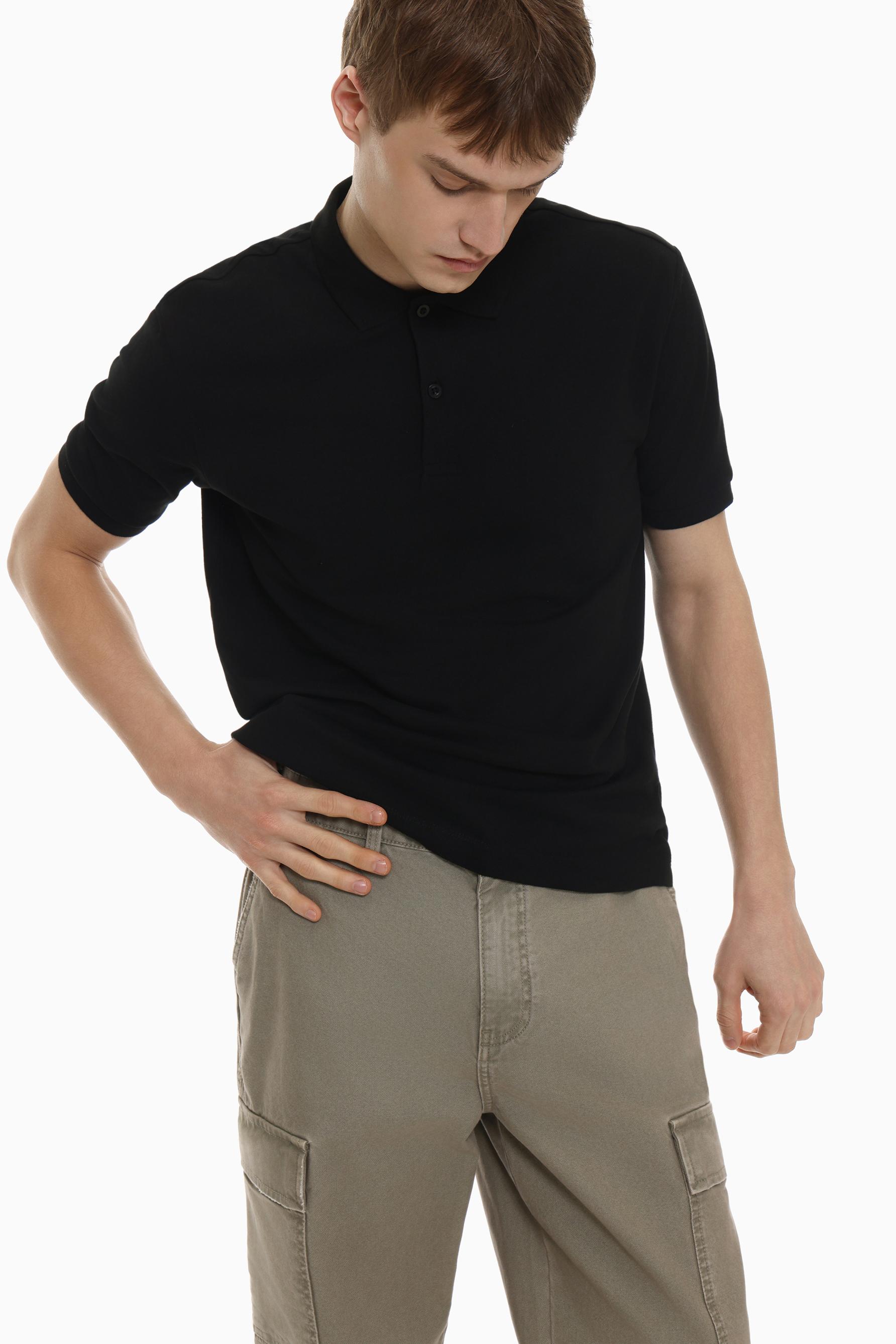 Basic polo shirt — BLACK