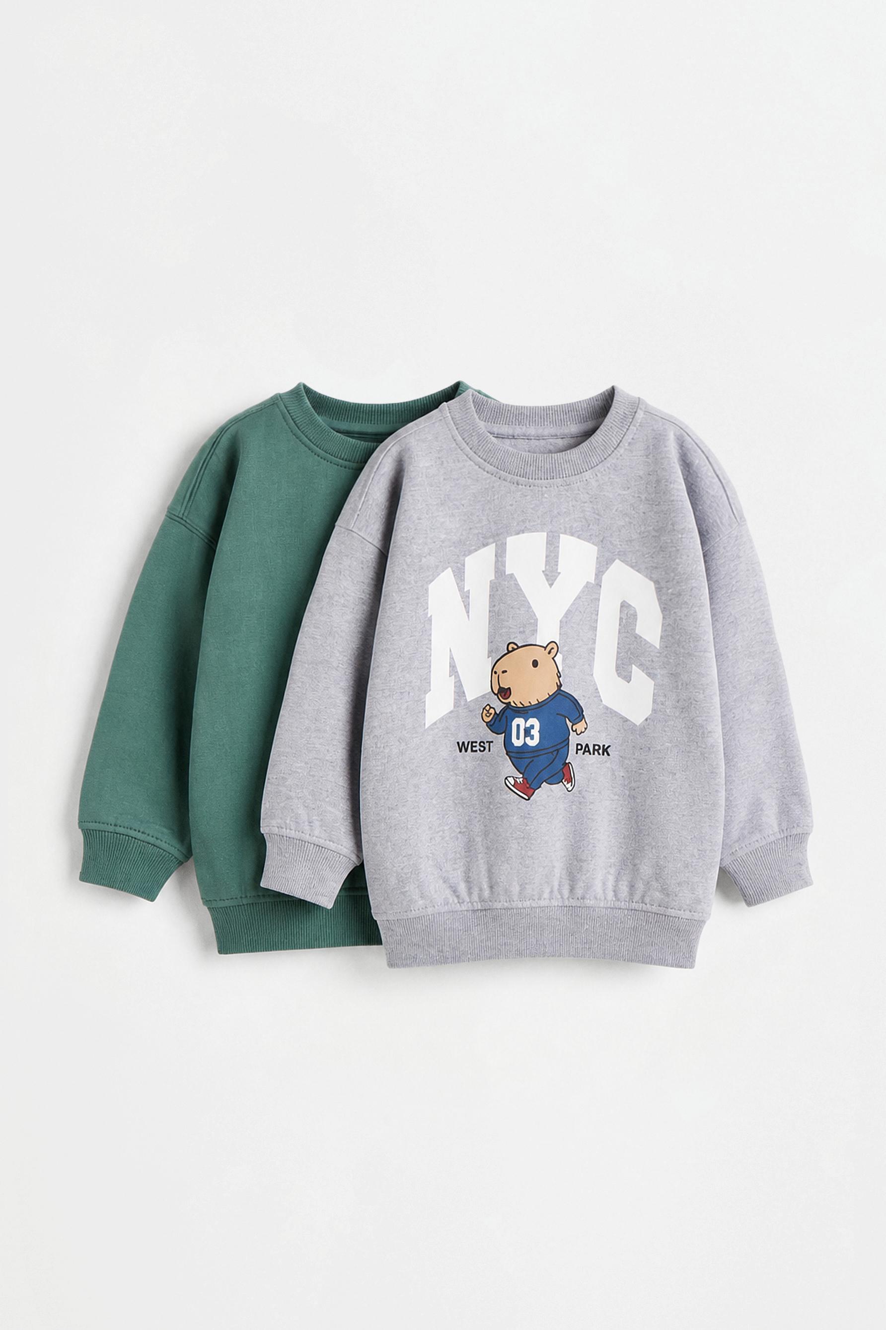 Pack of 2 assorted sweatshirts — GREY MARL