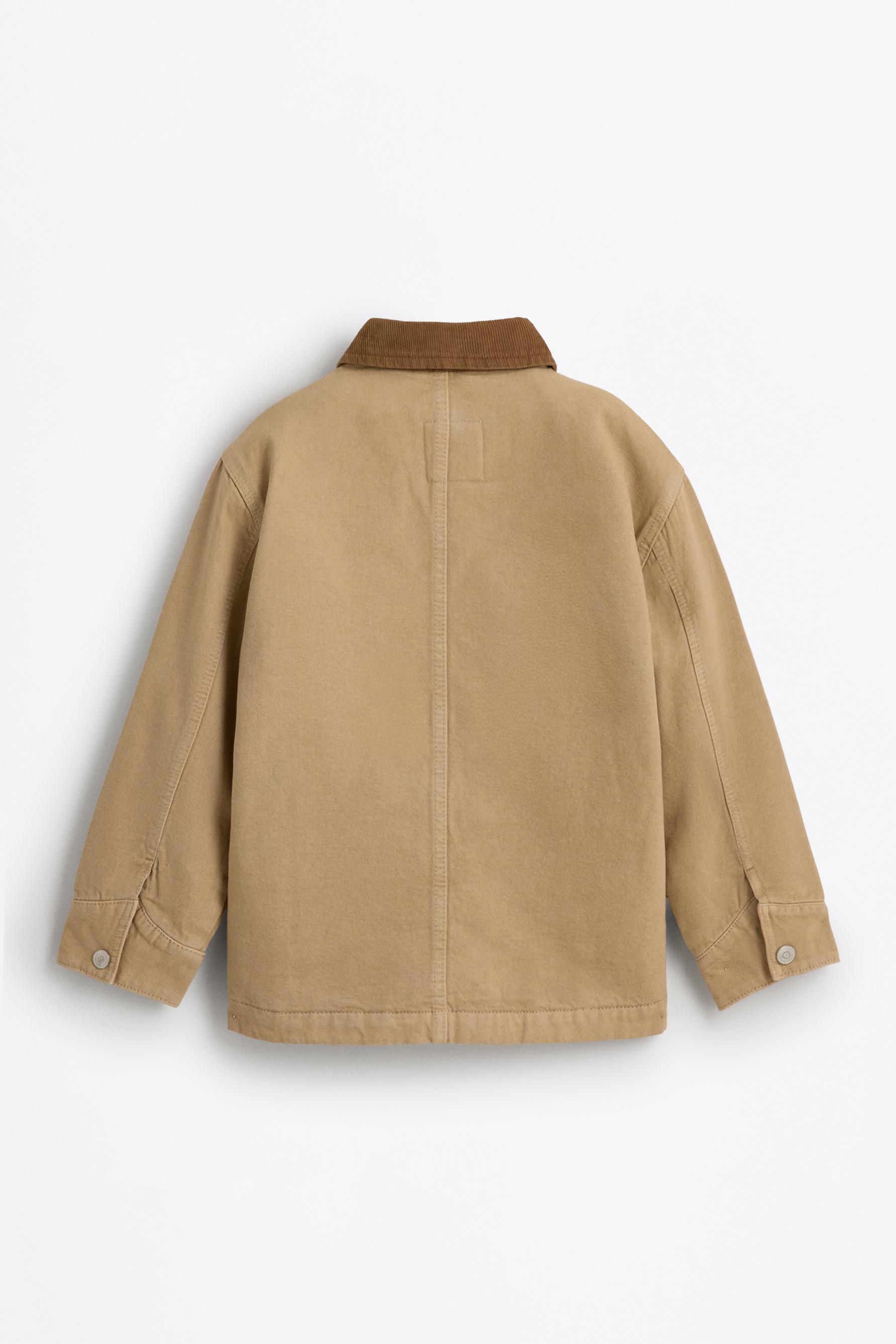 Quilted denim jacket — CAMEL
