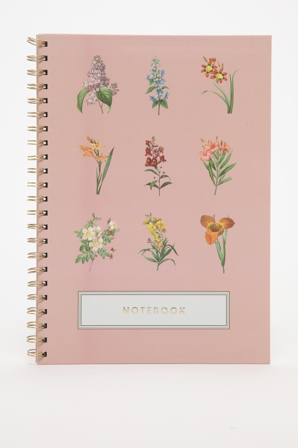 Caderno com flores A4