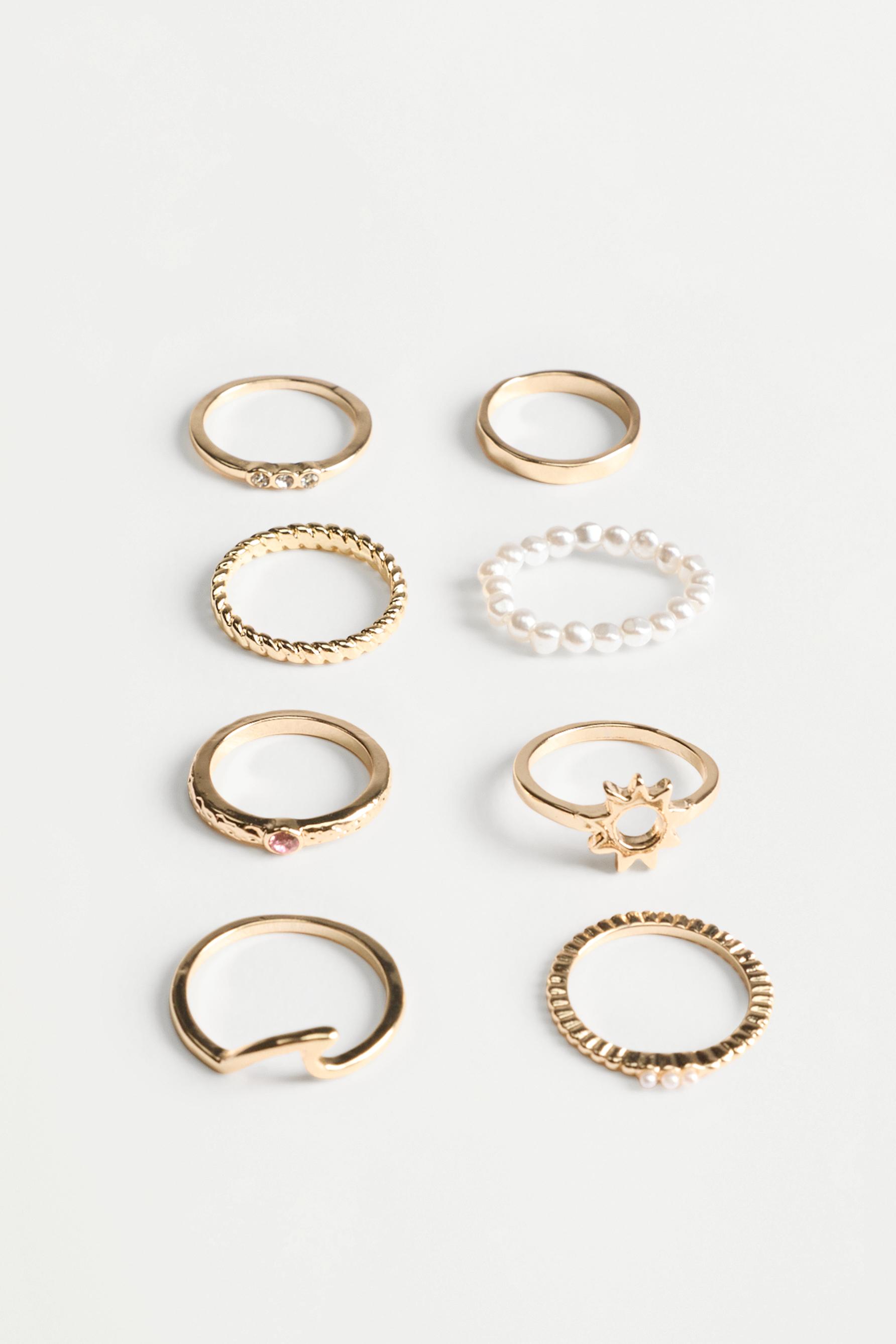 Contrast Rings (8-Pack) — GOLD