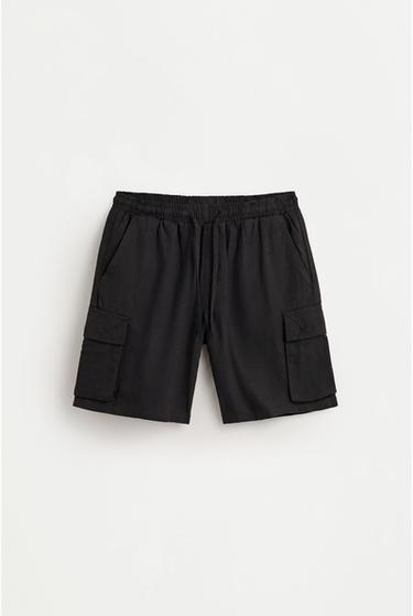 Rustic cargo Bermuda joggers — BLACK 6
