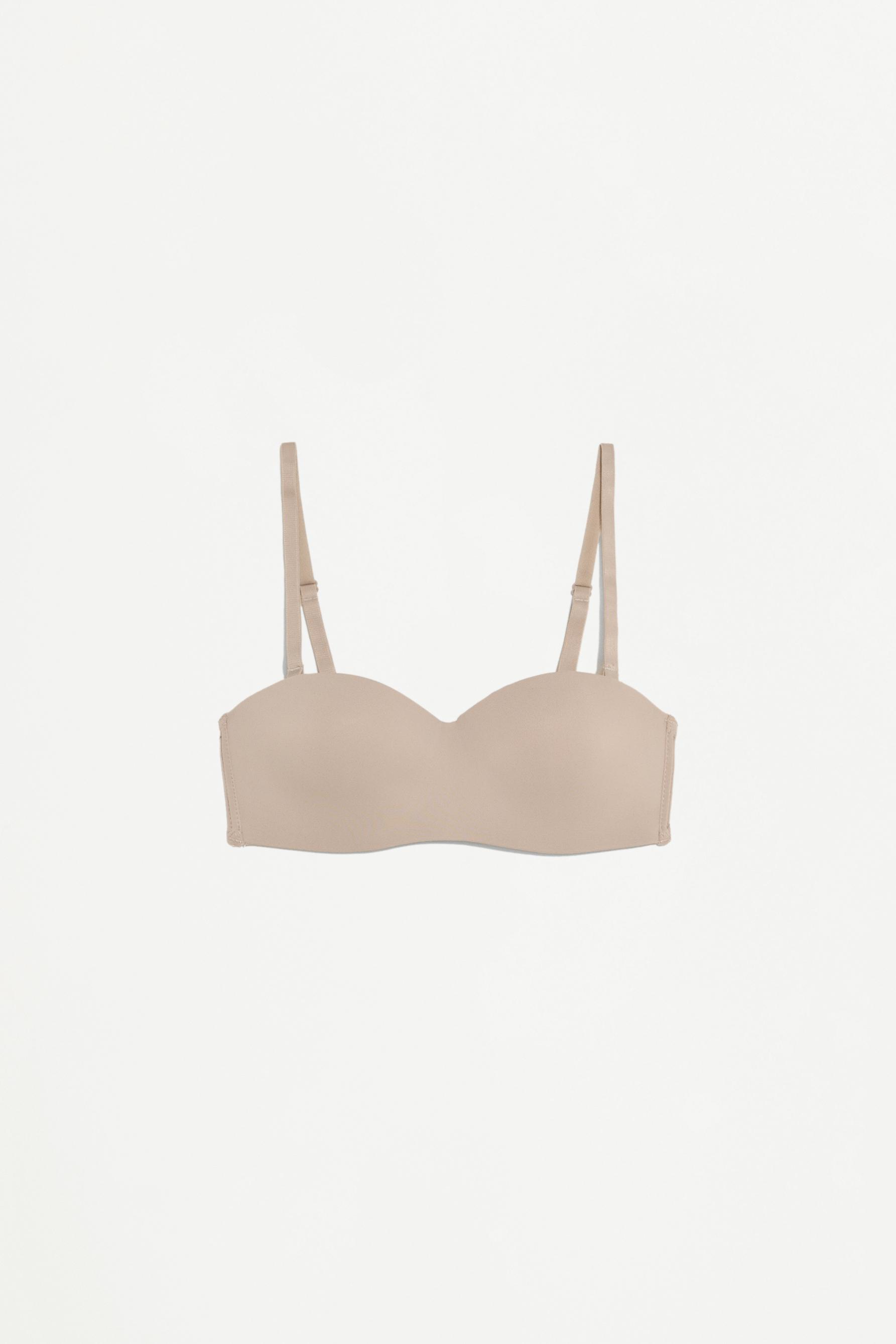 Pre-shaped bandeau bra — BROWN