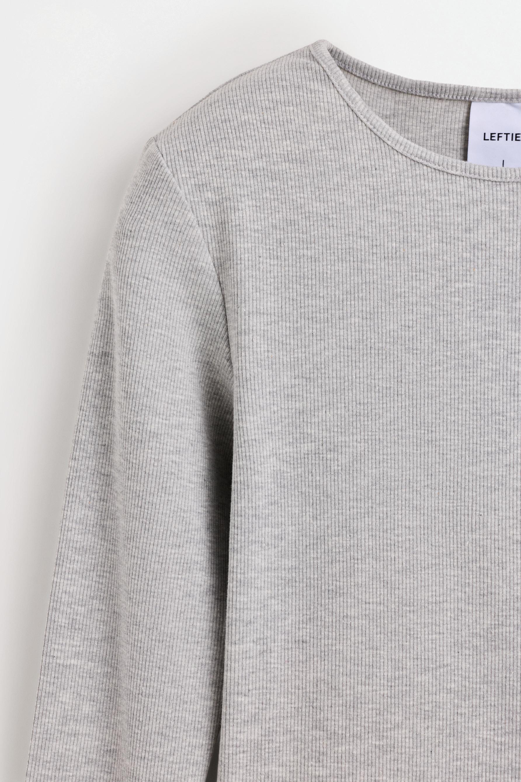 Ribbed long sleeve T-shirt — GREY MARL