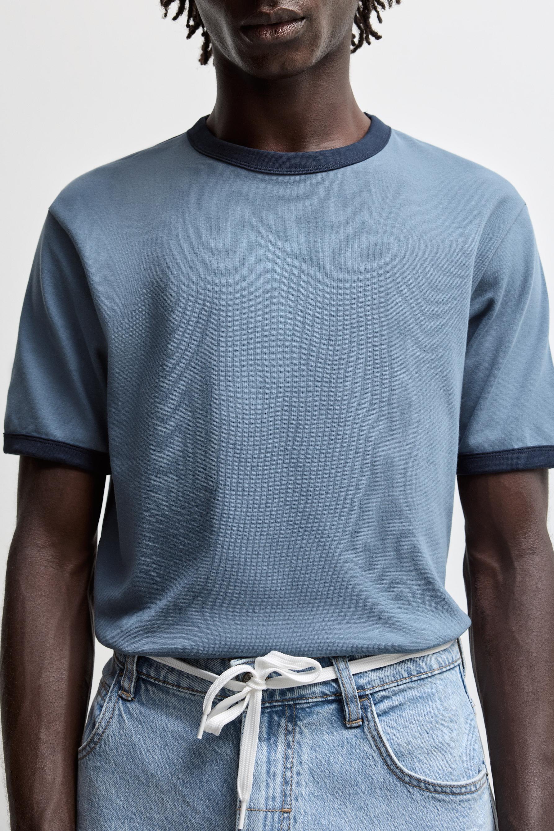 Contrast T-shirt — MEDIUM BLUE
