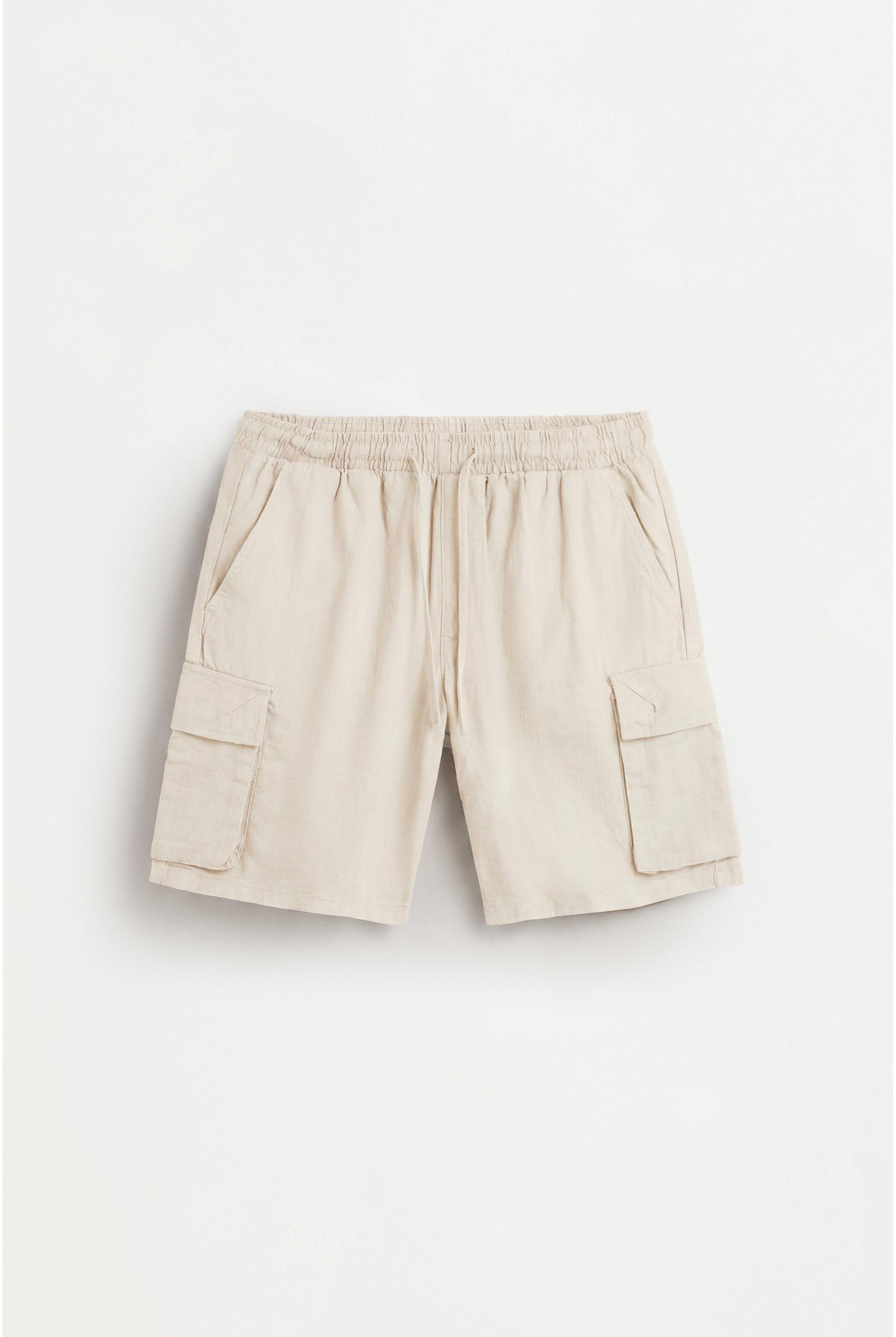 Rustic cargo Bermuda joggers — OFF WHITE