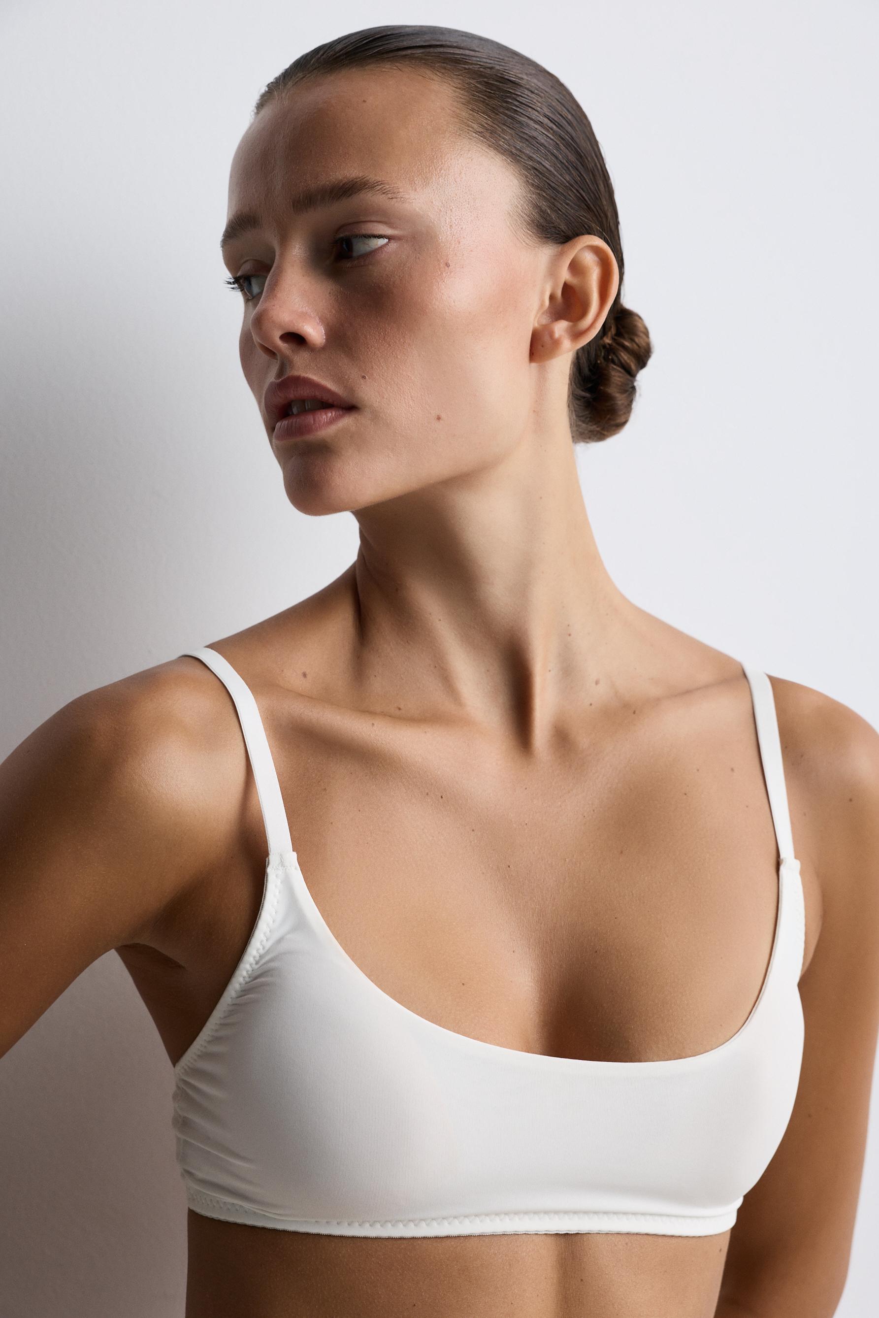Microfibre crop top — WHITE