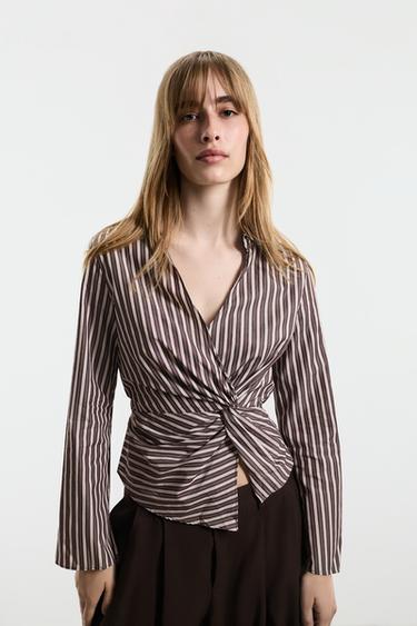 Knotted shirt — BROWN 1
