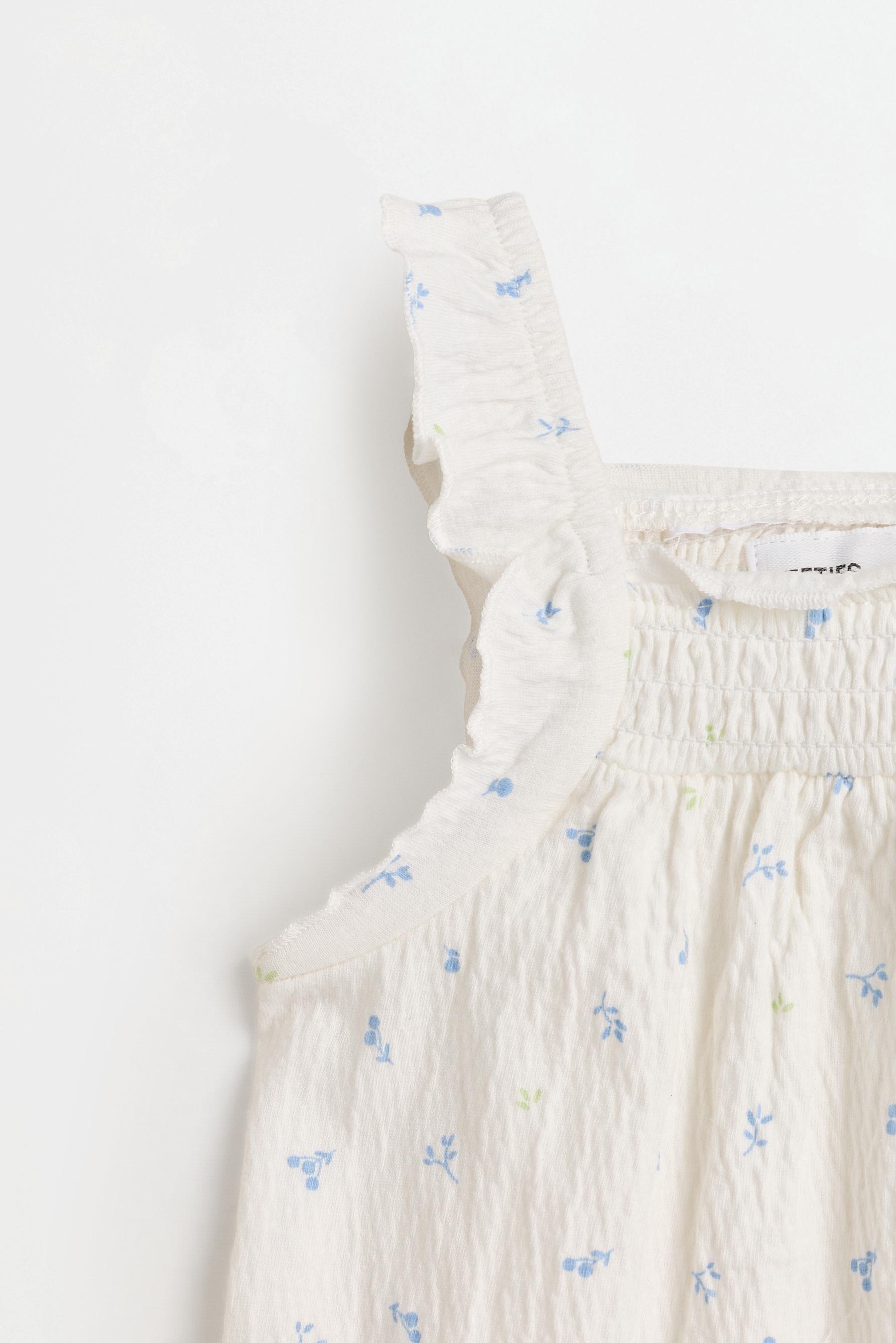 Crepe dress and bloomer set — OFF WHITE
