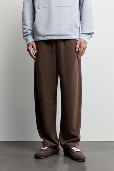 Barrel-fit tracksuit trousers — CHOCOLATE 2