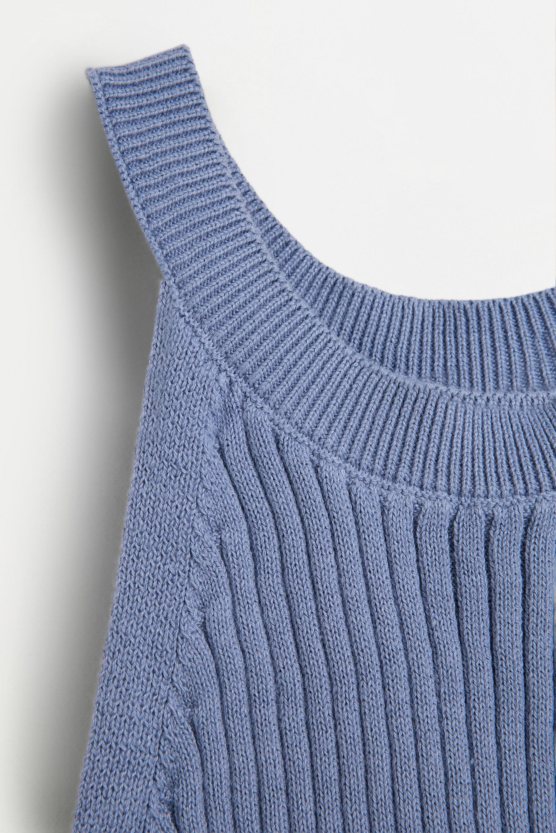 Knit halter top — MEDIUM BLUE