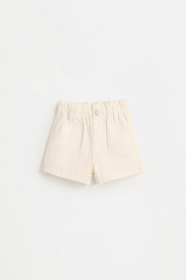 Denim paperbag shorts — WHITE 1