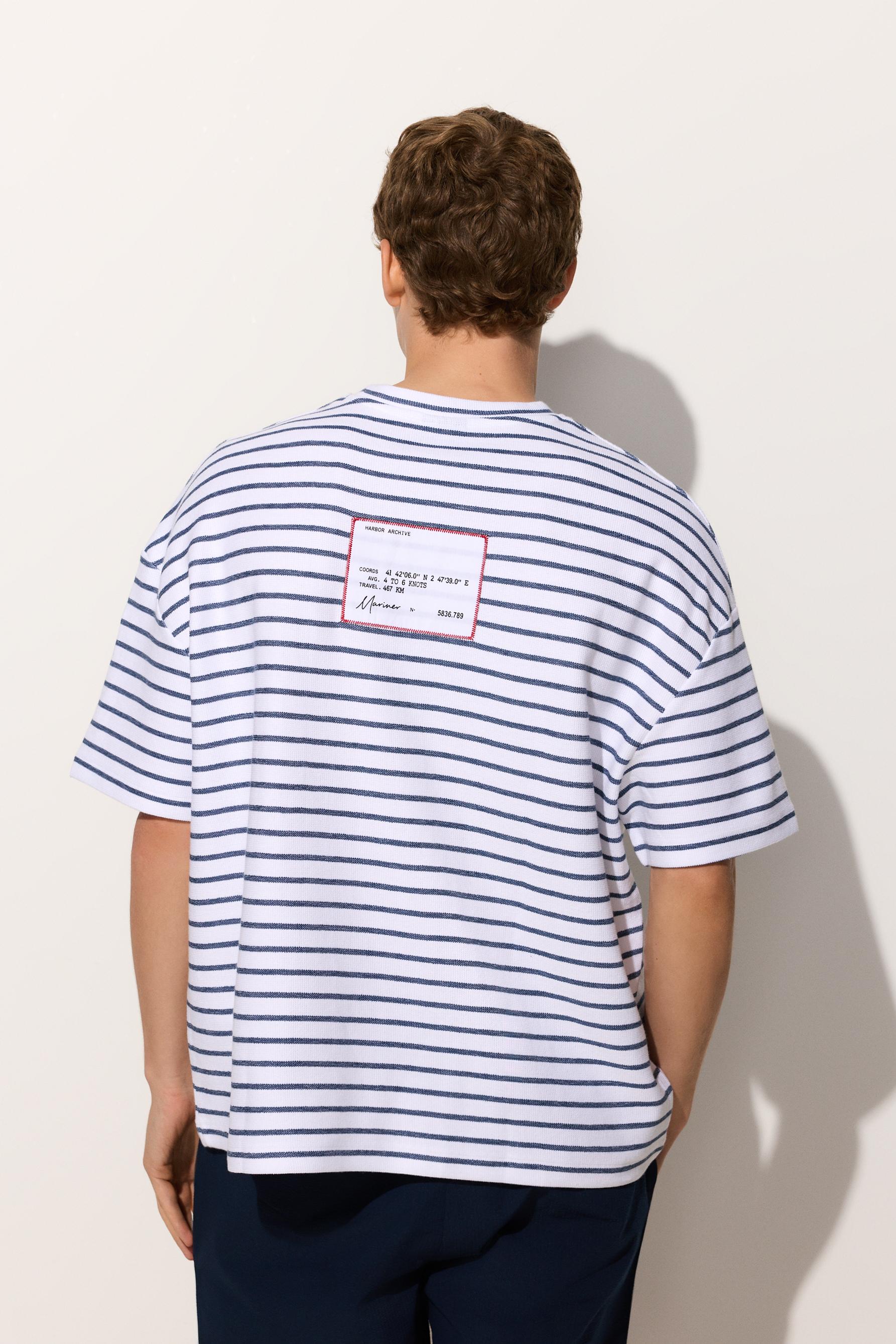 Striped label T-shirt — OFF WHITE