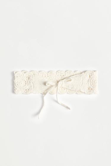 Crochet-effect headband — ECRU/WHITE 3