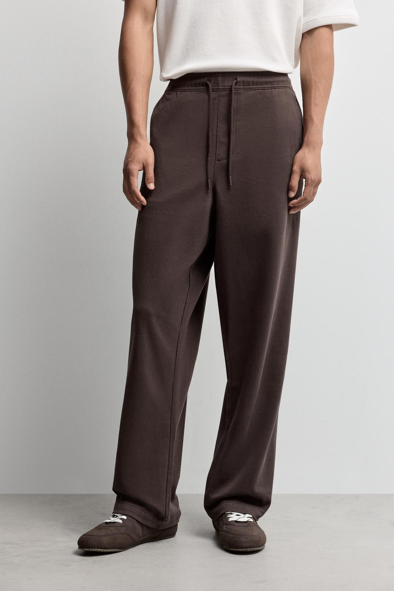 Wide-leg jogger trousers — CHOCOLATE