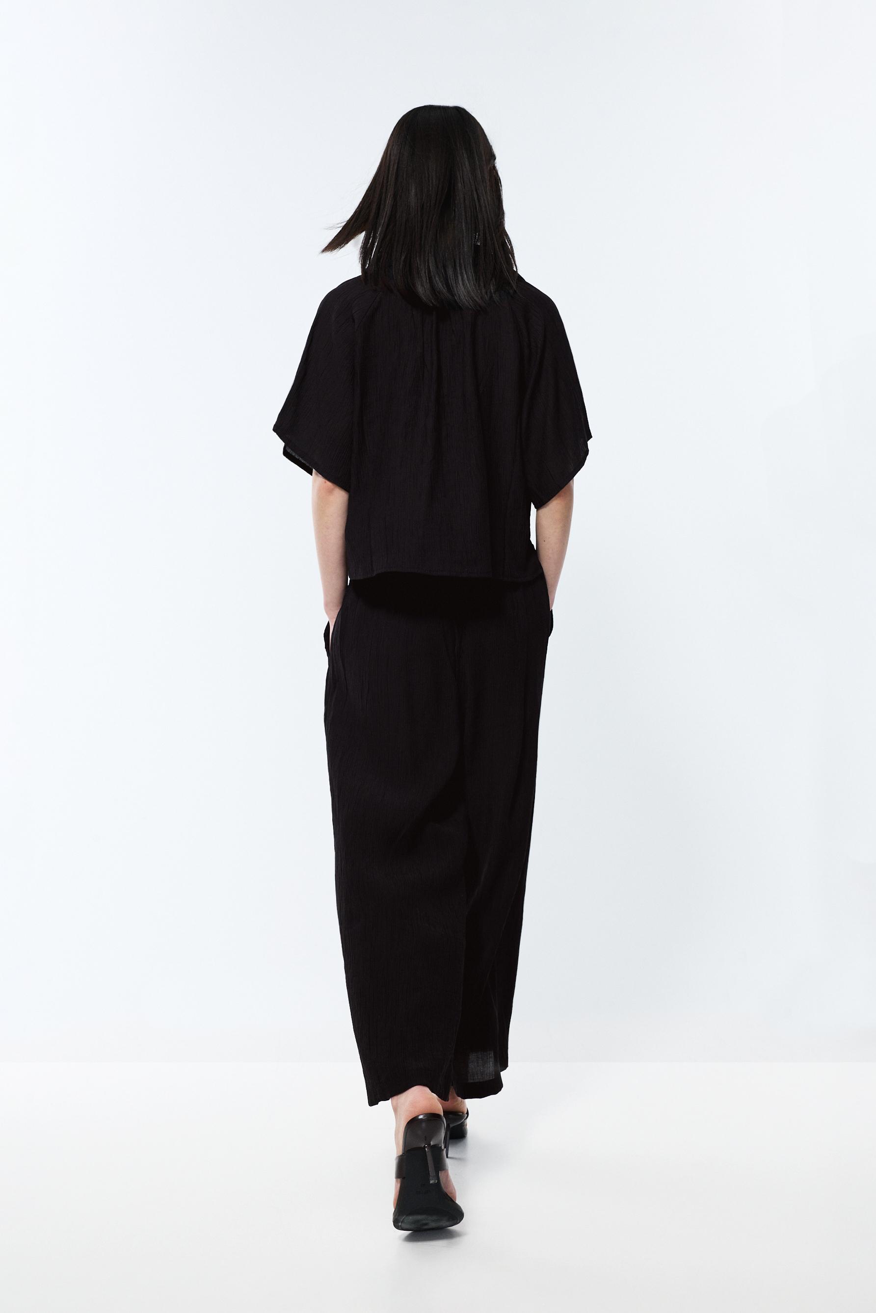 Textured culottes — BLACK