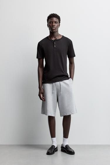 Baggy tracksuit Bermuda shorts — GREY MARL 1