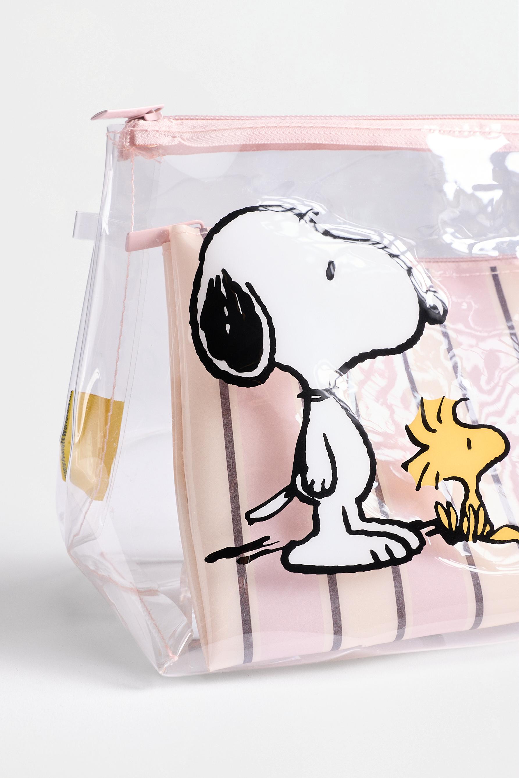Set of 2 transparent Snoopy Peanuts™ toiletry bags — BEIGE