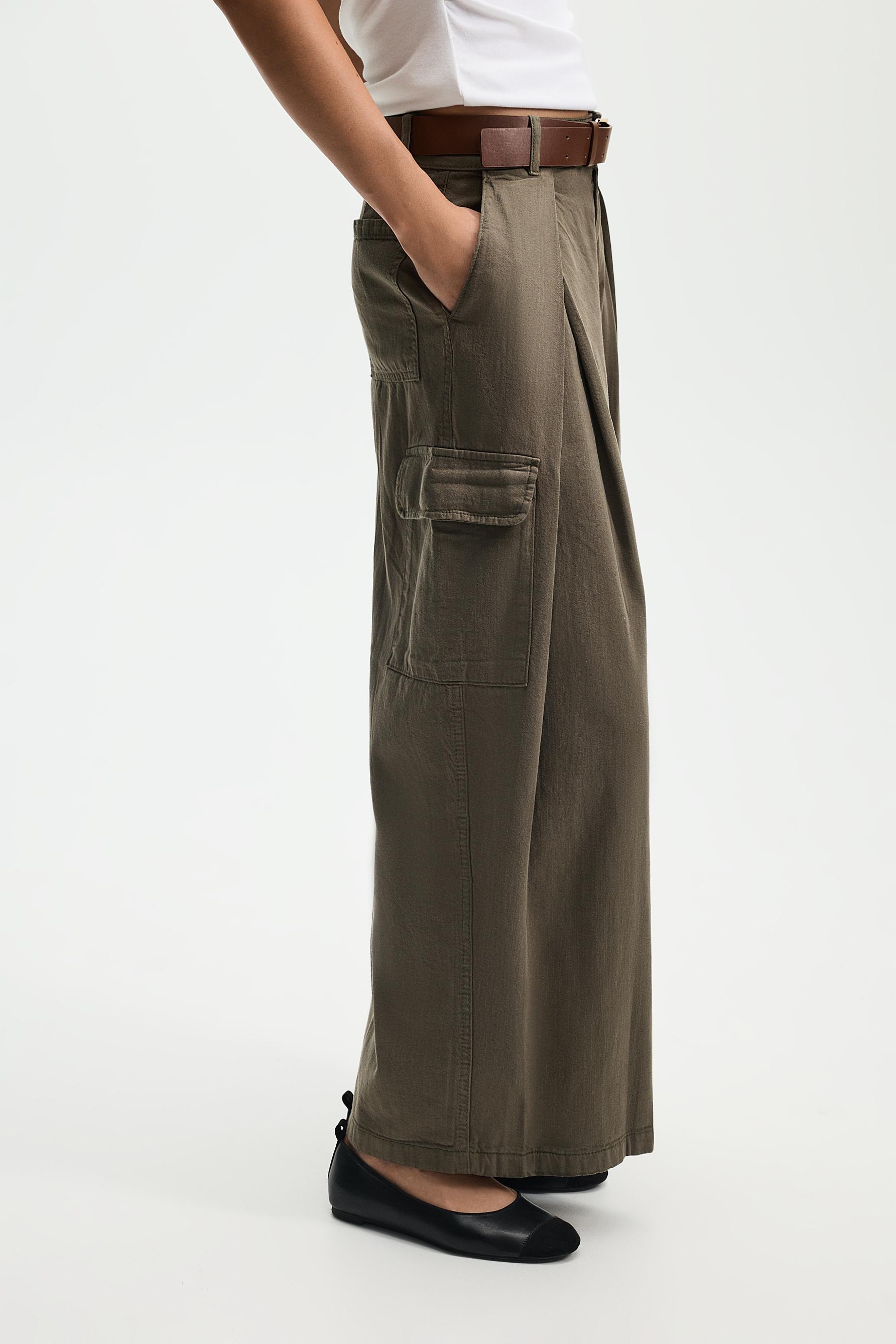 Cargo barrel jeans — KHAKI