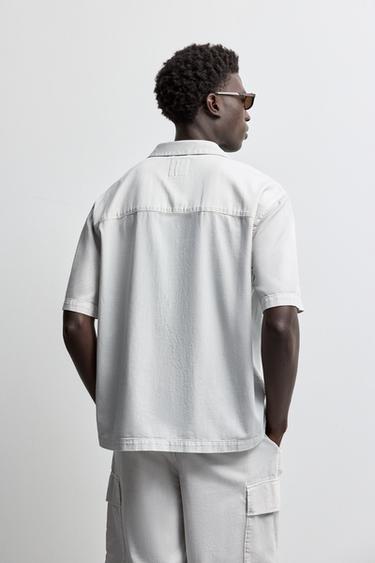 Denim resort shirt — PALE GREY 4