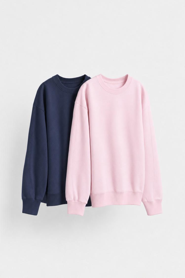 Pack of 2 plush sweatshirts — PASTEL PINK