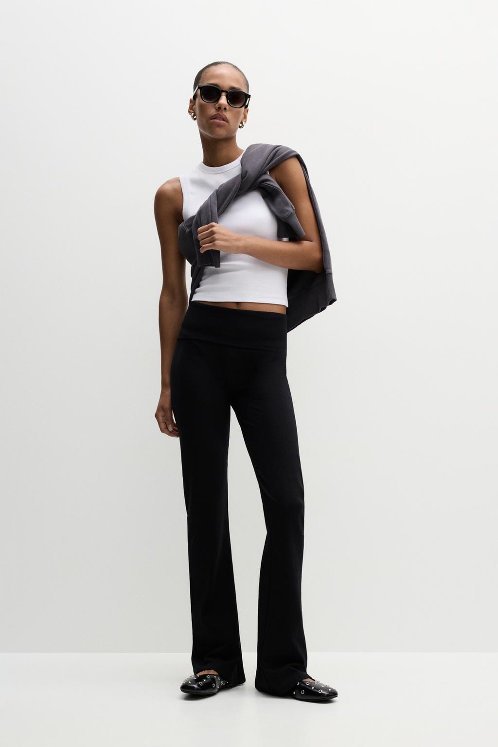 Leggings with fold-over waist