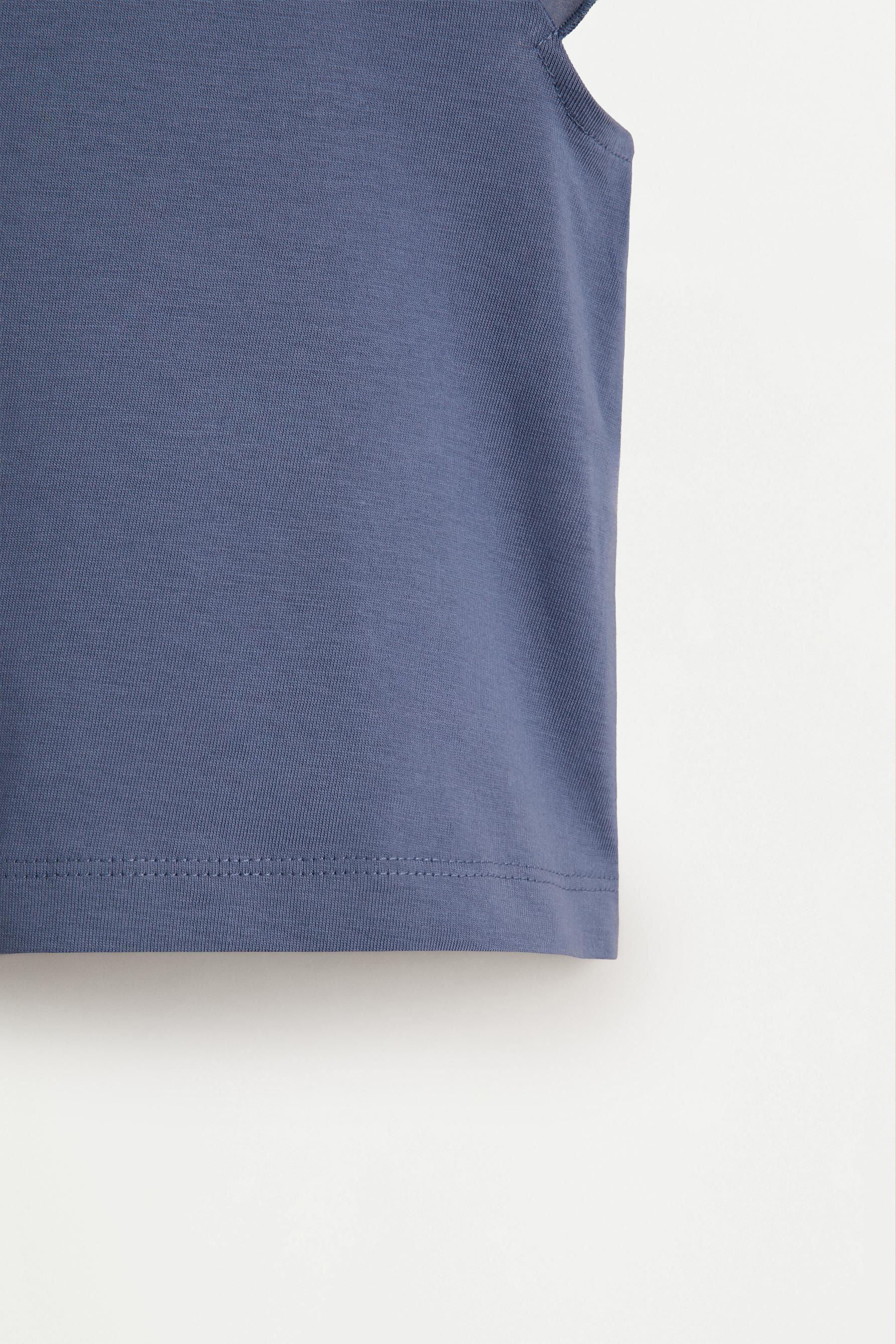 Swiss embroidery t-shirt — STEEL BLUE