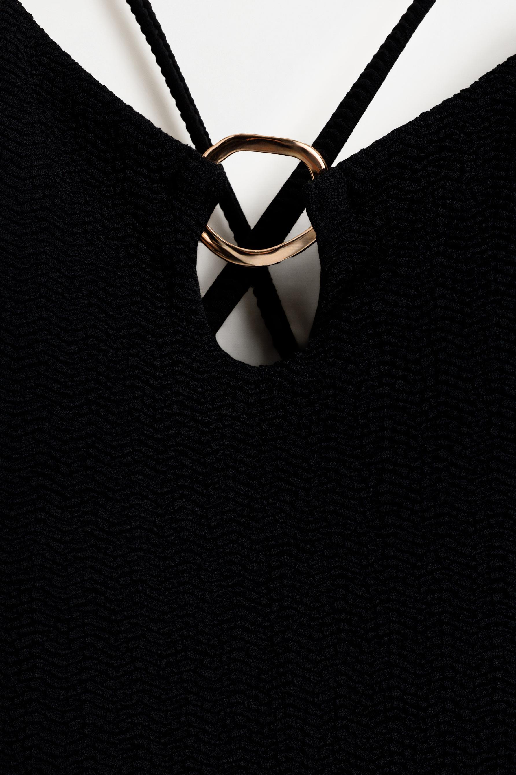 Jewel detail swimsuit — BLACK